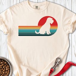Wheaten Terrier Retro Sunset Premium Tee Gift For Dog Lover