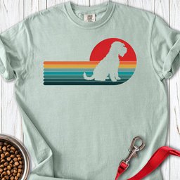 Wheaten Terrier Retro Sunset Premium Tee Gift For Dog Lover