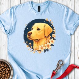 Yellow Labrador Flowers T Shirt Gift For Dog Lover