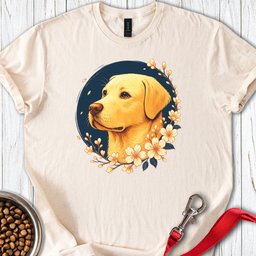 Yellow Labrador Flowers T Shirt Gift For Dog Lover