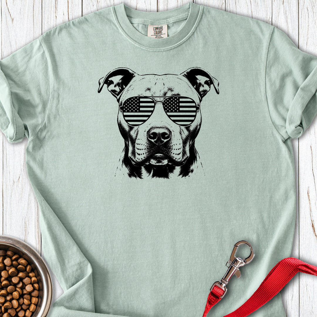 Pitbull Flag Shades Premium Tee Gift For Dog Lover