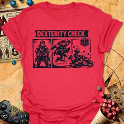 Dexterity Check Tee Gift For Tabletop Gamer