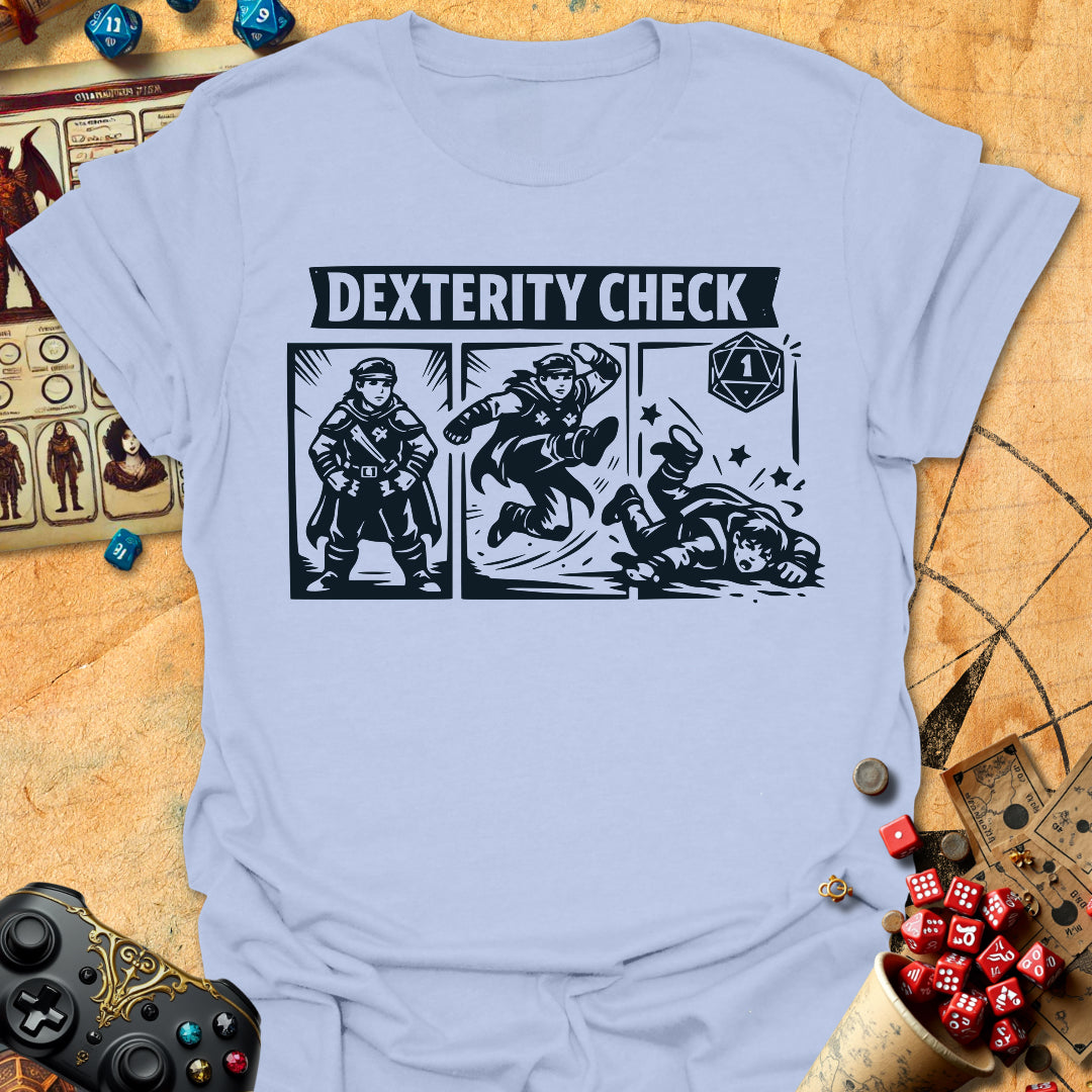 Dexterity Check Tee Gift For Tabletop Gamer