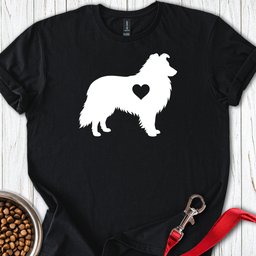 Shetland Sheepdog Heart Silhouette T Shirt Gift For Dog Lover