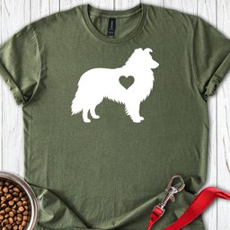 Shetland Sheepdog Heart Silhouette T Shirt Gift For Dog Lover