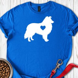 Shetland Sheepdog Heart Silhouette T Shirt Gift For Dog Lover