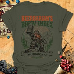 Beerbarian Brew Index Tee Gift For Tabletop Gamer