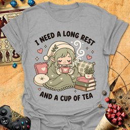 Long Rest And Tea Tee Gift For Tabletop Gamer