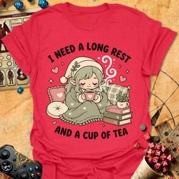 Long Rest And Tea Tee Gift For Tabletop Gamer