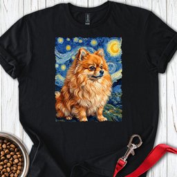 Pomeranian Van Gogh T Shirt Gift For Dog Lover