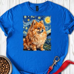 Pomeranian Van Gogh T Shirt Gift For Dog Lover