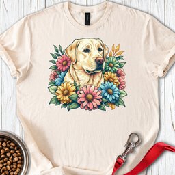 Yellow Lab Flowers T Shirt Gift For Dog Lover