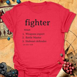 Fighter Definition Tee Gift For Tabletop Gamer