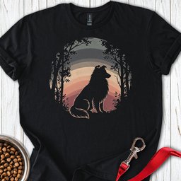 Shetland Sheepdog Forest Sunset T Shirt Gift For Dog Lover