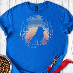 Shetland Sheepdog Forest Sunset T Shirt Gift For Dog Lover