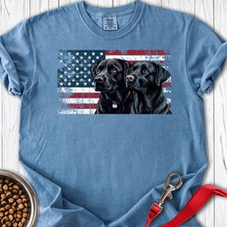 Two Black Labs USA Premium Tee Gift For Dog Lover