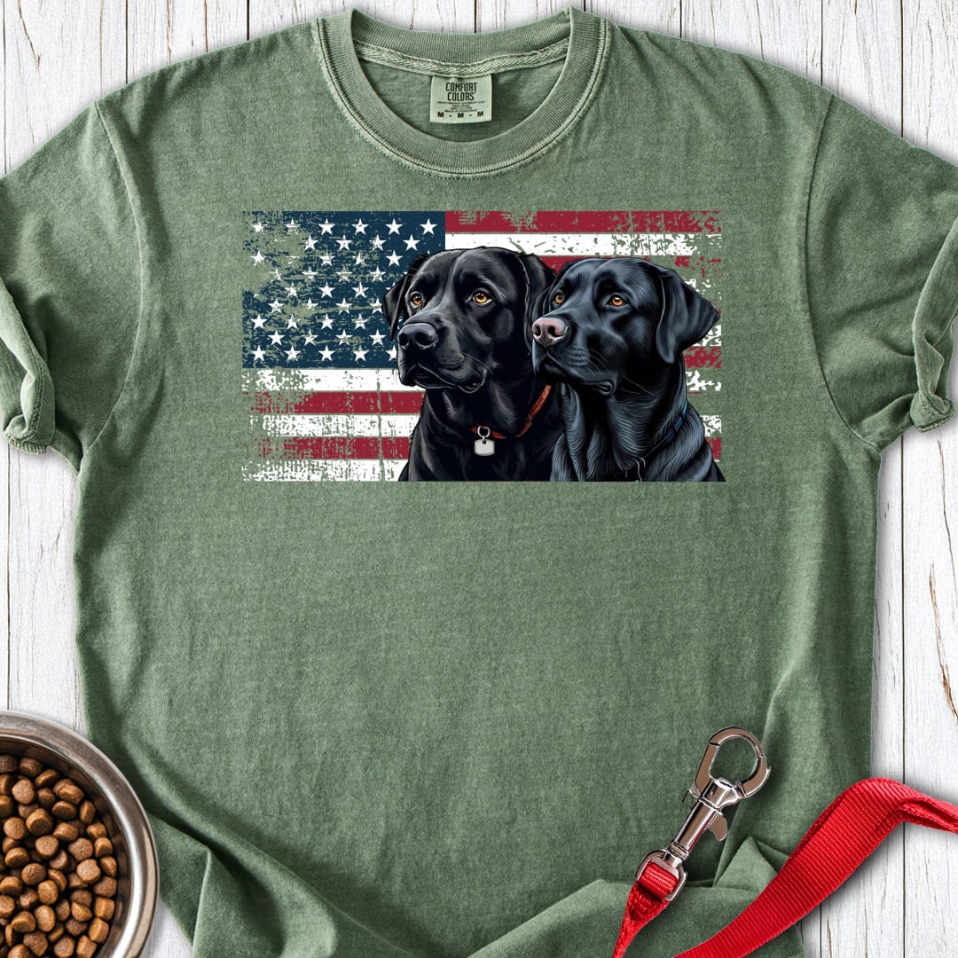 Two Black Labs USA Premium Tee Gift For Dog Lover