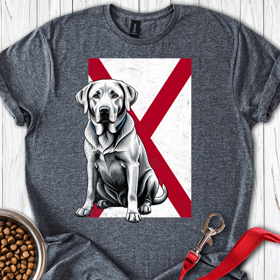 Silver Labrador Alabama Flag T Shirt Gift For Dog Lover
