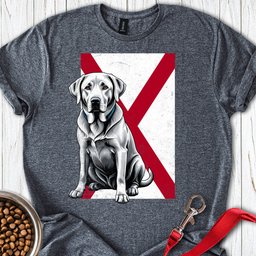 Silver Labrador Alabama Flag T Shirt Gift For Dog Lover