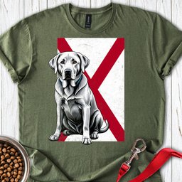 Silver Labrador Alabama Flag T Shirt Gift For Dog Lover