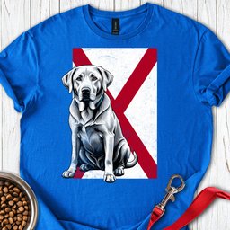 Silver Labrador Alabama Flag T Shirt Gift For Dog Lover