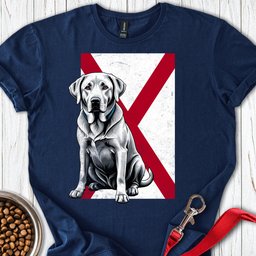 Silver Labrador Alabama Flag T Shirt Gift For Dog Lover
