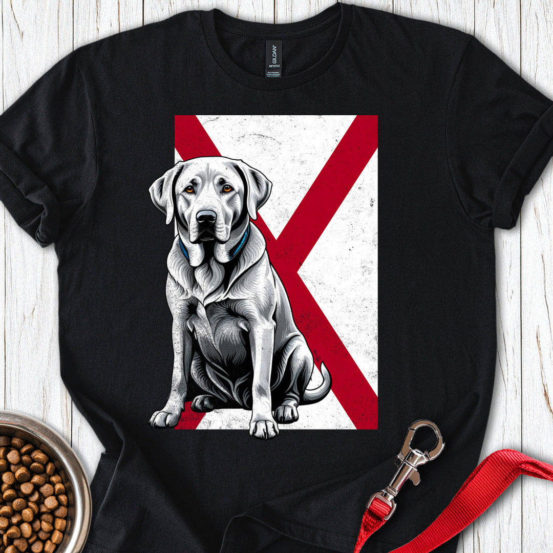 Silver Labrador Alabama Flag T Shirt Gift For Dog Lover