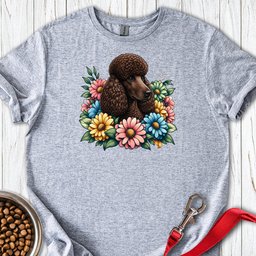 Standard Poodle Flower Wreath Chocolate T Shirt Gift For Dog Lover