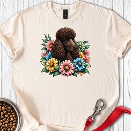 Standard Poodle Flower Wreath Chocolate T Shirt Gift For Dog Lover