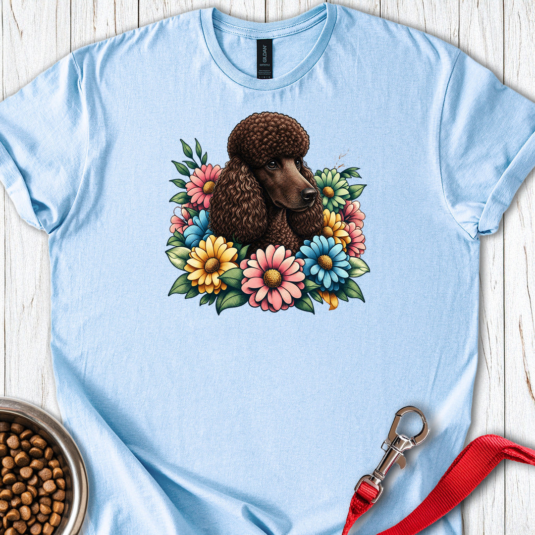 Standard Poodle Flower Wreath Chocolate T Shirt Gift For Dog Lover