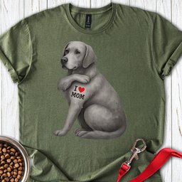 Silver Labrador I Love Mom T Shirt Gift For Mom