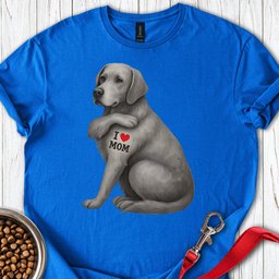 Silver Labrador I Love Mom T Shirt Gift For Mom
