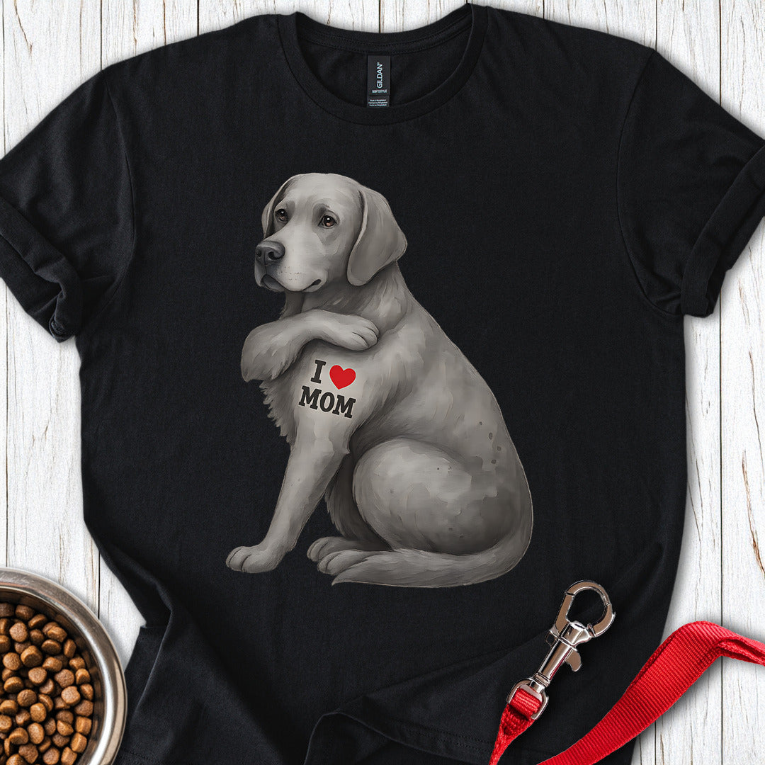 Silver Labrador I Love Mom T Shirt Gift For Mom