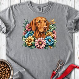 Vizsla Flower Wreath Premium Tee Gift For Dog Lover
