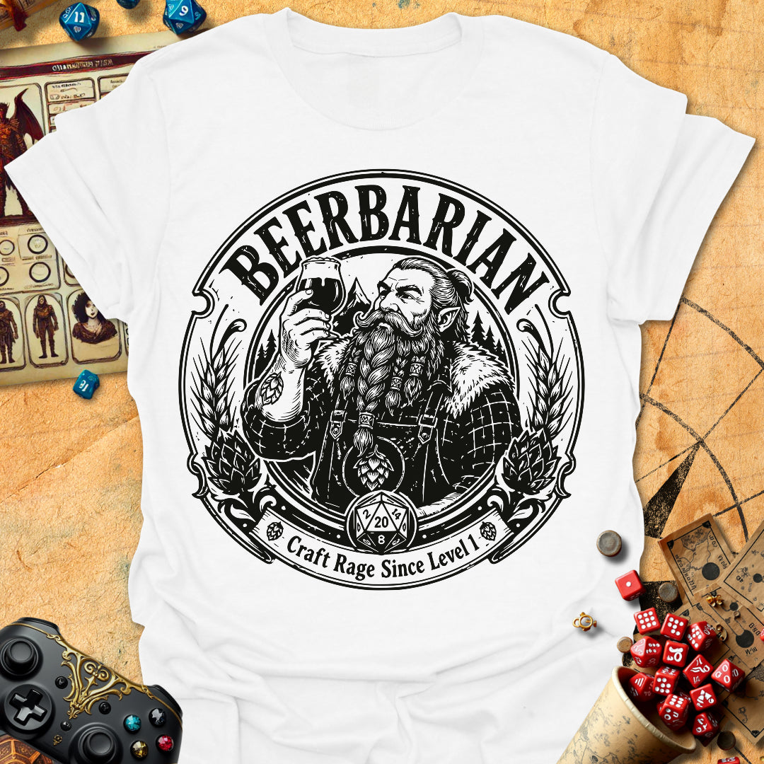 Beerbarian Craft Tee Gift For Tabletop Gamer
