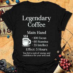 Legendary Coffee Tee Gift For Tabletop Gamer