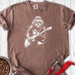 Shih Tzu Guitar Premium Tee Gift For Dog Lover