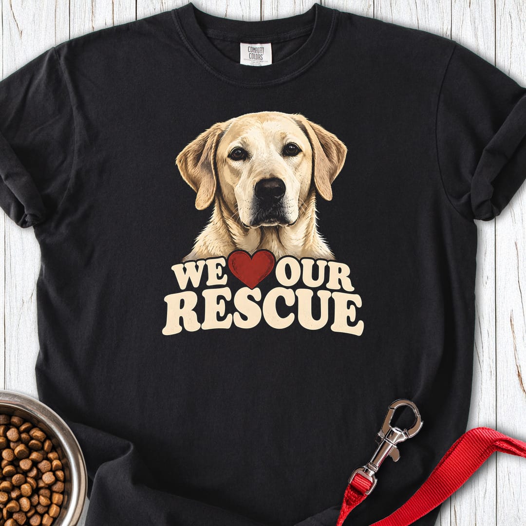 We Love Our Rescue Yellow Labrador Premium Tee Gift For Dog Lover