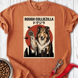Rough Collie Colliezilla Premium Tee Gift For Dog Lover