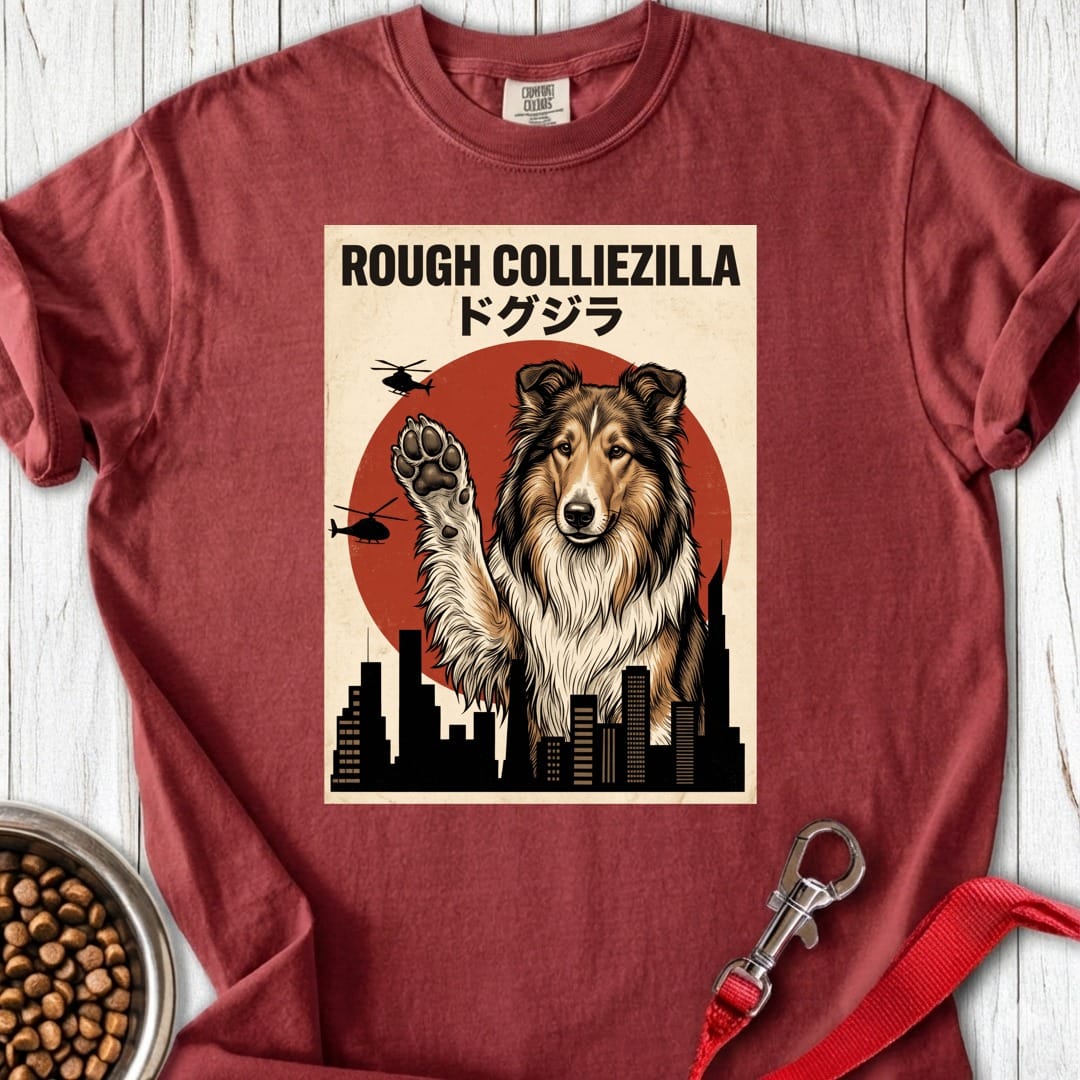 Rough Collie Colliezilla Premium Tee Gift For Dog Lover