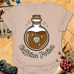 Caffeine Potion Tee Gift For Tabletop Gamer