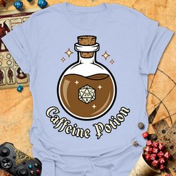 Caffeine Potion Tee Gift For Tabletop Gamer