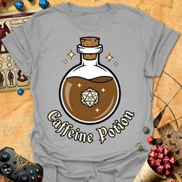 Caffeine Potion Tee Gift For Tabletop Gamer