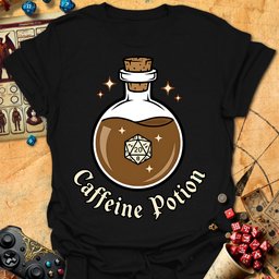 Caffeine Potion Tee Gift For Tabletop Gamer