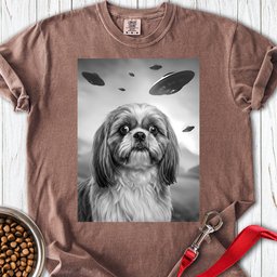 Shih Tzu Ufo Premium Tee Gift For Dog Lover
