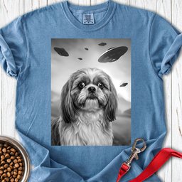 Shih Tzu Ufo Premium Tee Gift For Dog Lover