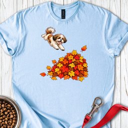 Shih Tzu Fall Leaves T Shirt Gift For Dog Lover