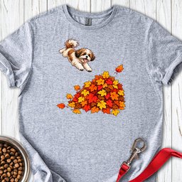 Shih Tzu Fall Leaves T Shirt Gift For Dog Lover