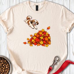 Shih Tzu Fall Leaves T Shirt Gift For Dog Lover