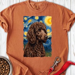 Standard Poodle Van Gogh Chocolate Premium Tee Gift For Dog Lover